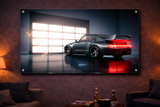 Quadro Porsche 911 — Saída da Garagem, Luz Rubi (Acrílico Cristal)
