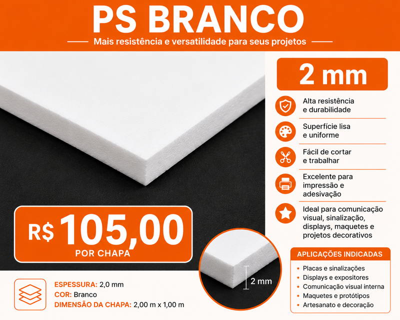 PS BRANCO 2 MM