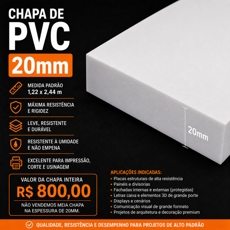 CHAPA DE PVC EXPANDIDO 20MM
