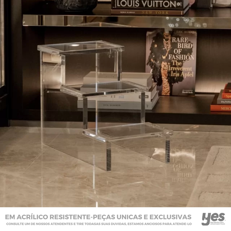 Escadinha de Acrílico de alta reistencia