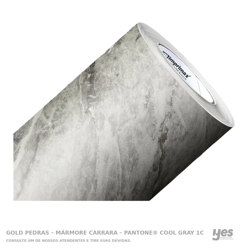 Gold Pedras – Mármore Carrara – Pantone® Cool Gray 1C — foto original com fundo branco e rodapé YES