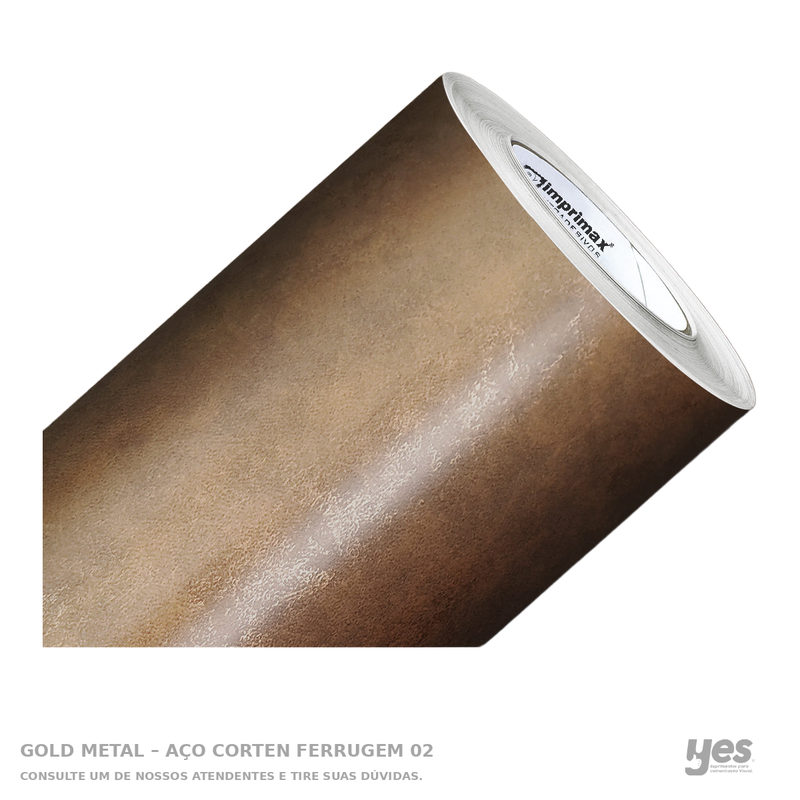 Gold Metal – Aço Corten Ferrugem 02 — foto original com fundo branco e rodapé YES