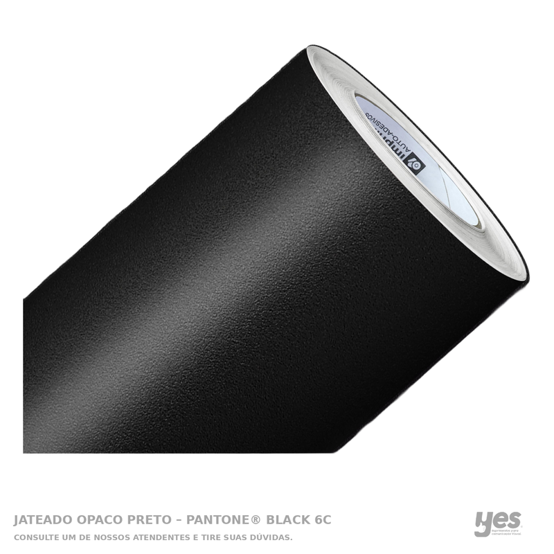 Jateado Opaco Preto – Pantone® Black 6C — foto original com fundo branco e rodapé YES