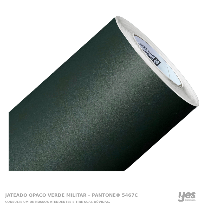 Jateado Opaco Verde Militar – Pantone® 5467C — foto original com fundo branco e rodapé YES