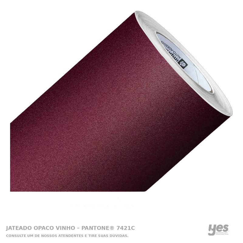 Jateado Opaco Vinho – Pantone® 7421C — foto original com fundo branco e rodapé YES