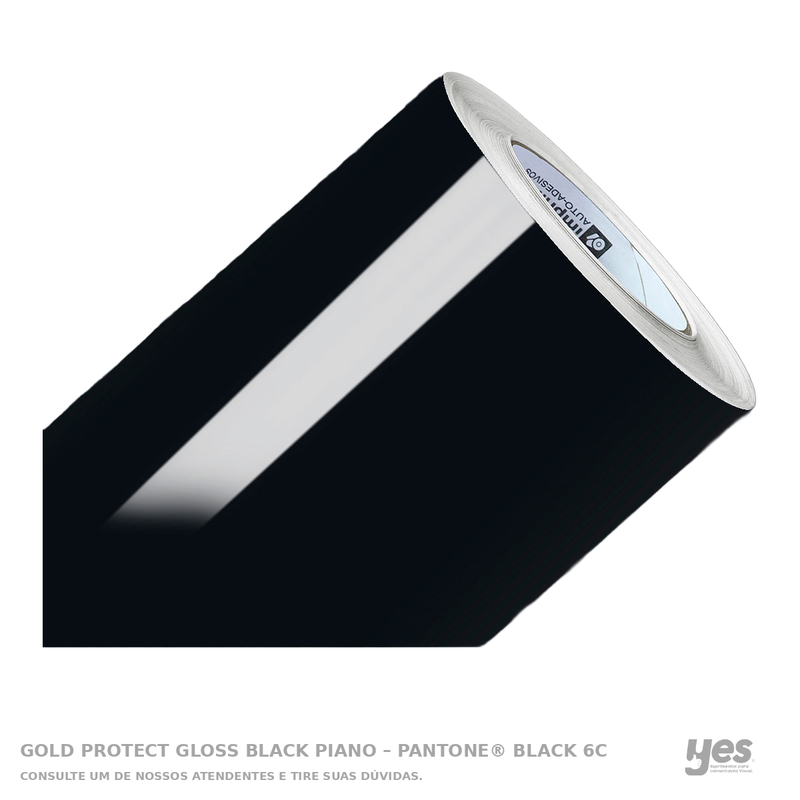 Gold Protect Gloss Black Piano – Pantone® Black 6C — foto original com fundo branco e rodapé YES