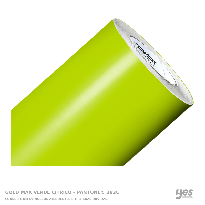 Gold Max Verde Cítrico – Pantone® 382C — foto original com fundo branco e rodapé YES