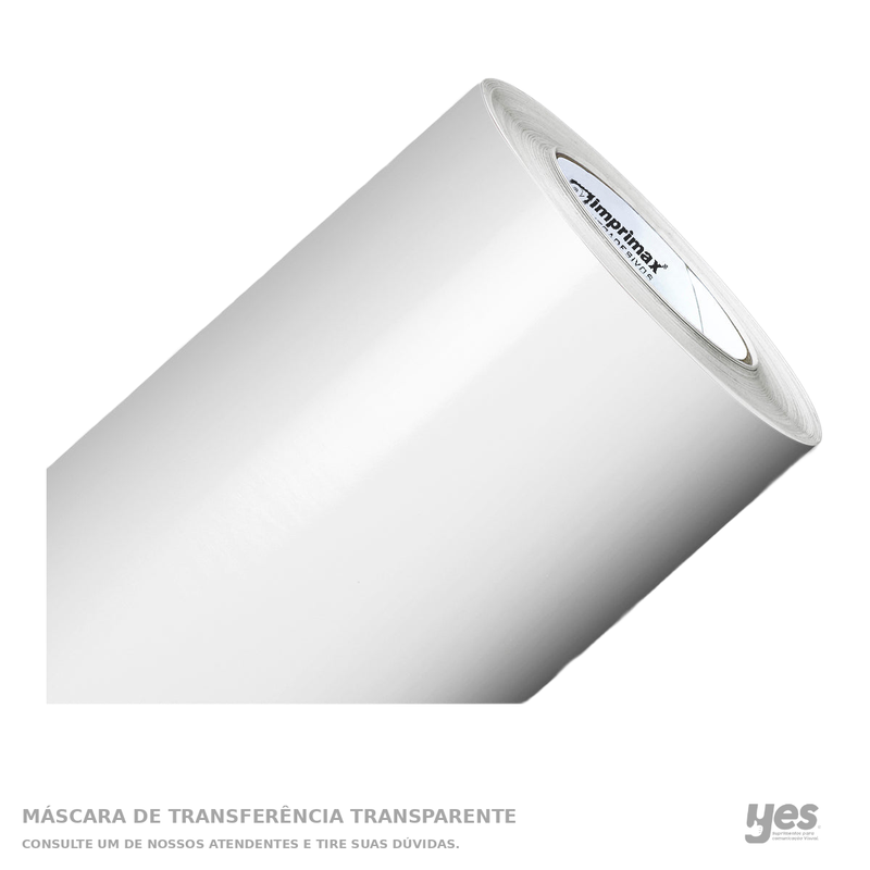 Máscara de Transferência Transparente — foto original com fundo branco e rodapé YES