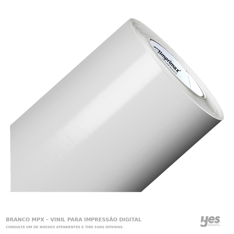 Branco MPX – Vinil para Impressão Digital — foto original com fundo branco e rodapé YES