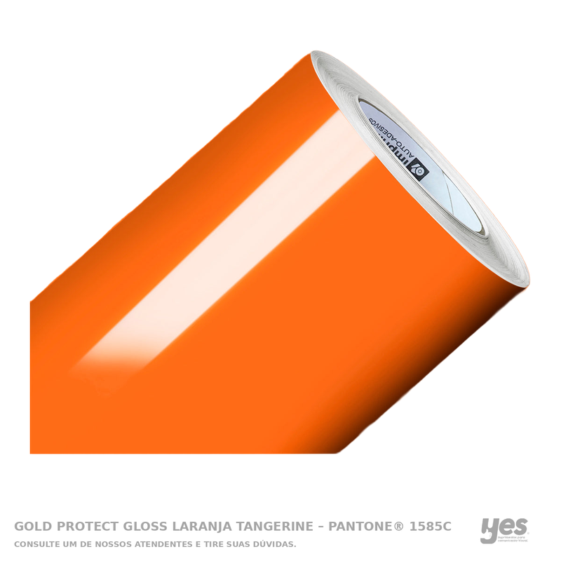 Gold Protect Gloss Laranja Tangerine – Pantone® 1585C — foto original com fundo branco e rodapé YES