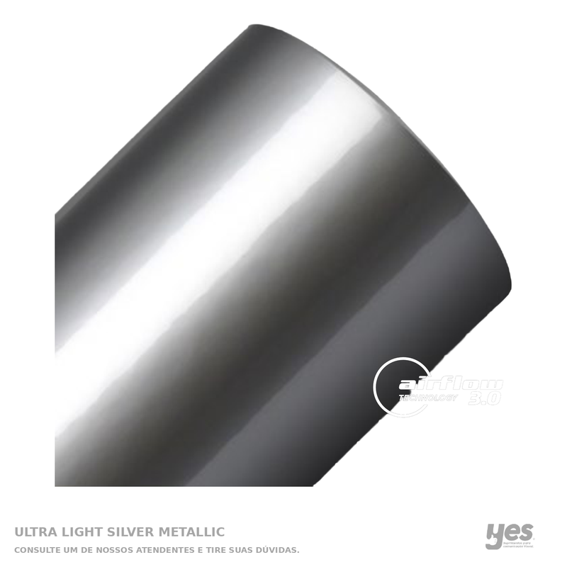 ULTRA LIGHT SILVER METALLIC — foto original com fundo branco e rodapé YES