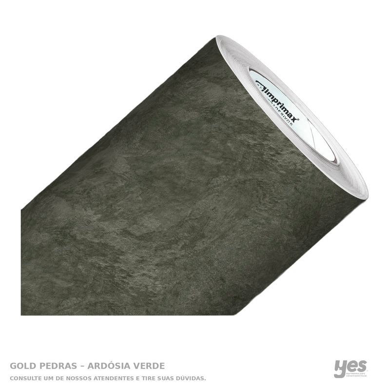 Gold Pedras – Ardósia Verde — foto original com fundo branco e rodapé YES