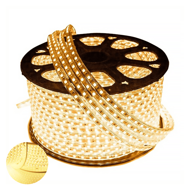 Mangueira Led Chata 5050 Branco Quente 1 MT